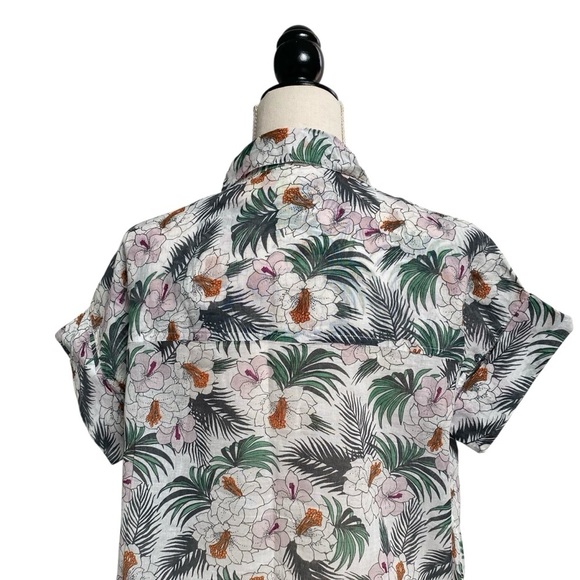 Surf Bazaar Tropical Floral Cruise Resort Button Down Shirt XS/S - Picture 9 of 12